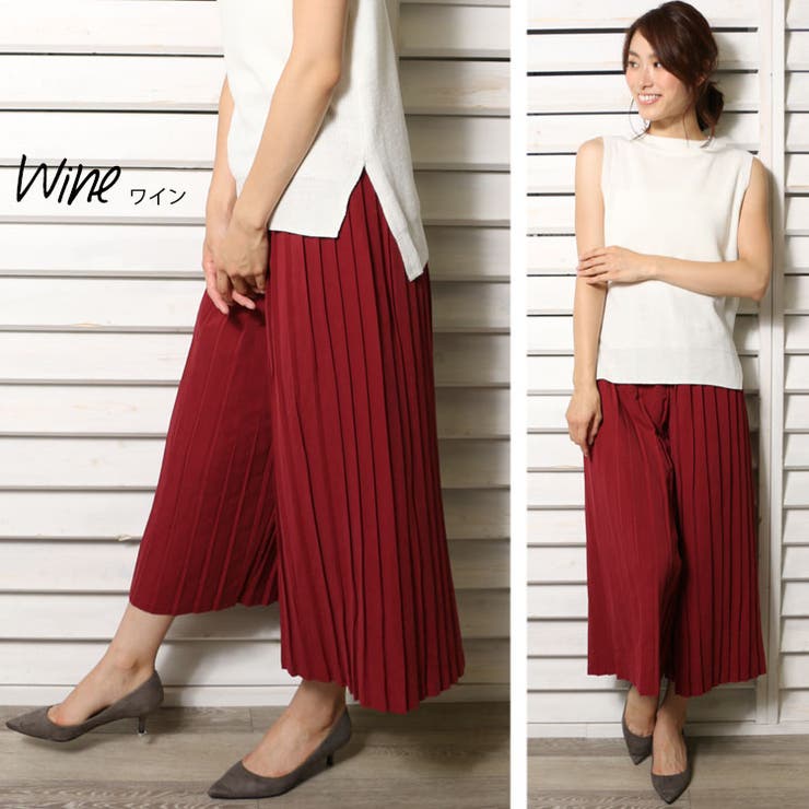 秋冬新作】全6色 プリーツガウチョパンツ Mサイズ[品番：MADW0000264