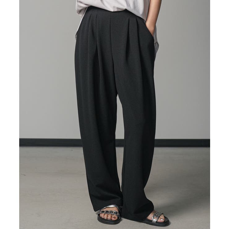 ブラック | レディース カットジョーゼットタックパンツ チュールドット | mili an deni