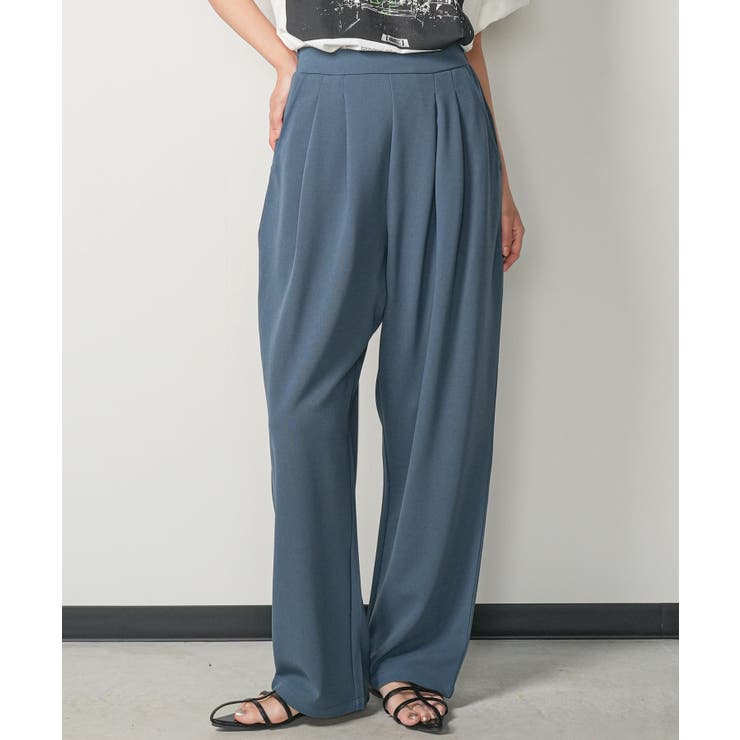 チャコール | レディース カットジョーゼットタックパンツ チュールドット | mili an deni