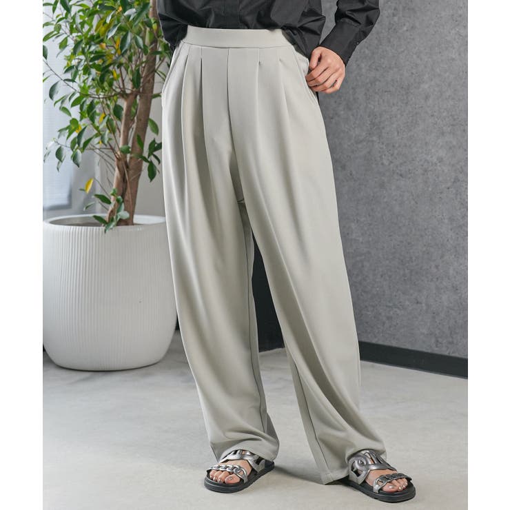 ライトグレー | レディース カットジョーゼットタックパンツ チュールドット | mili an deni