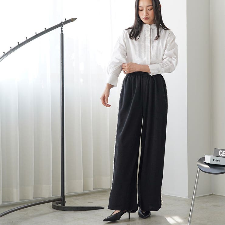 ワイドパンツ レディース サイドフリル | mili an deni | 詳細画像19 