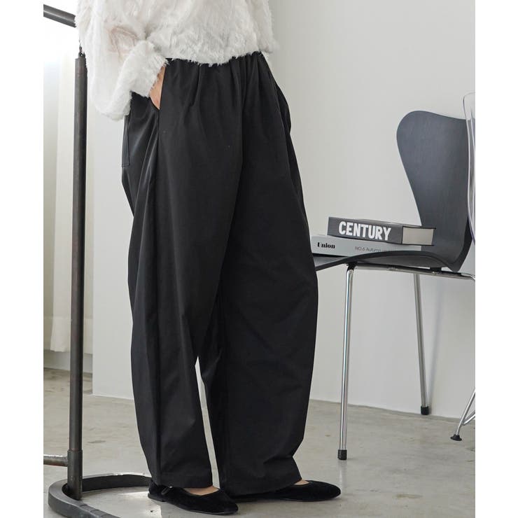 ブラック | タックコクーンチノパンツ レディース パンツ | mili an deni