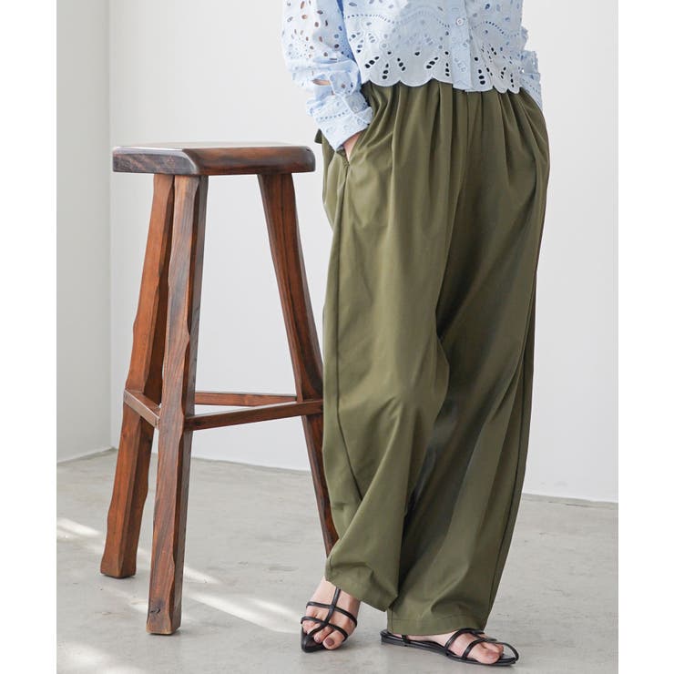 カーキ | タックコクーンチノパンツ レディース パンツ | mili an deni