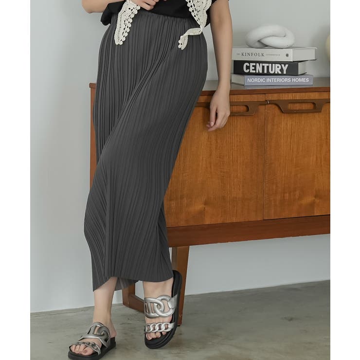 チャコール | セルフカット プリーツスカート レディース | mili an deni