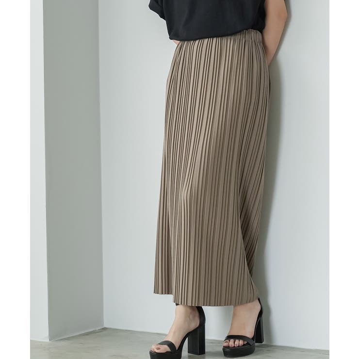 グレージュ | セルフカット プリーツスカート レディース | mili an deni