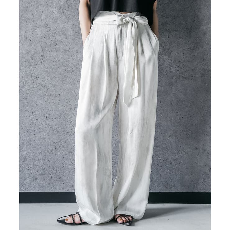 アイボリー | グラデーションイージーワイドパンツ ロング丈 ボトムス | mili an deni