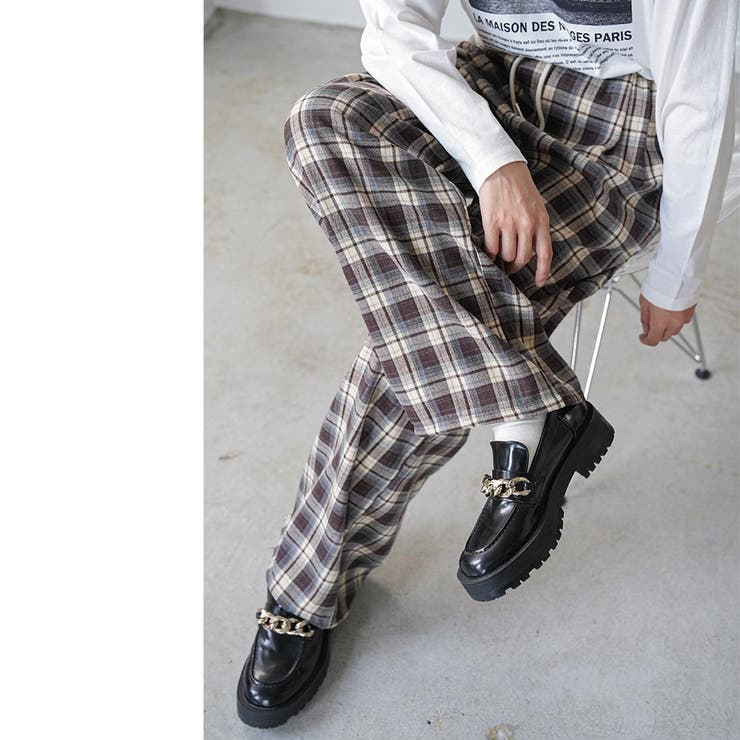 ネルチェックイージーパンツ ロング丈 イージーパンツ | mili an deni | 詳細画像19 