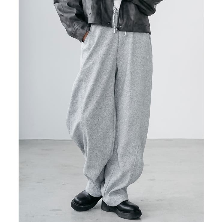 グレー | スウェットカーブパンツ ロング丈 イージーパンツ | mili an deni