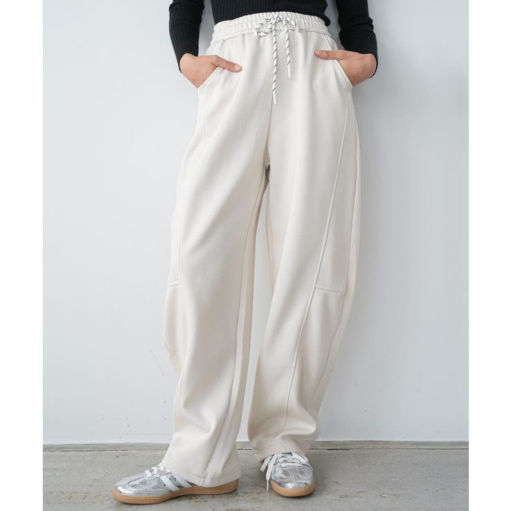 オフホワイト | スウェットカーブパンツ ロング丈 イージーパンツ | mili an deni