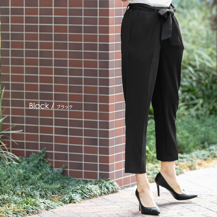 リボン付きパンツ テーパードパンツ ペアスキン[品番：MADW0003725]｜mili an deni（ミリアンデニ）のレディース ファッション通販｜SHOPLIST（ショップリスト）