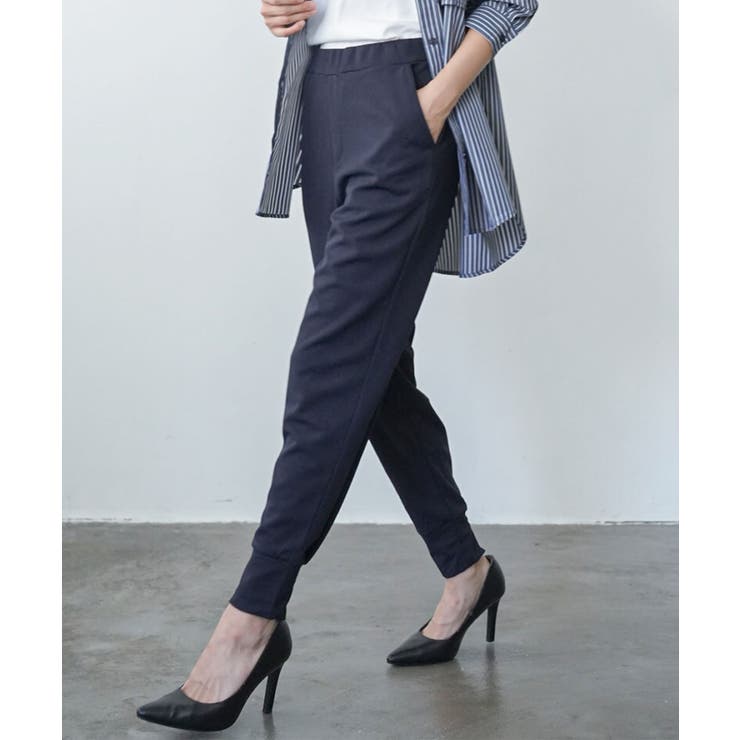 ネイビー | ペアスキンバックスリットジョガーパンツ ロング丈 M | mili an deni