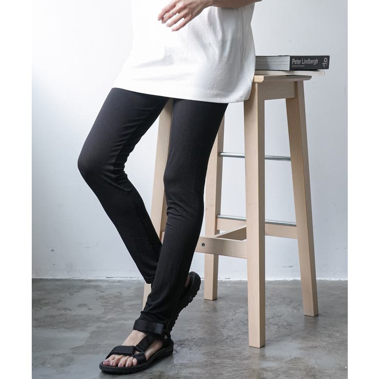 ブラック | 接触冷感なめらかタッチレギンス フルレングス 10分丈 | mili an deni