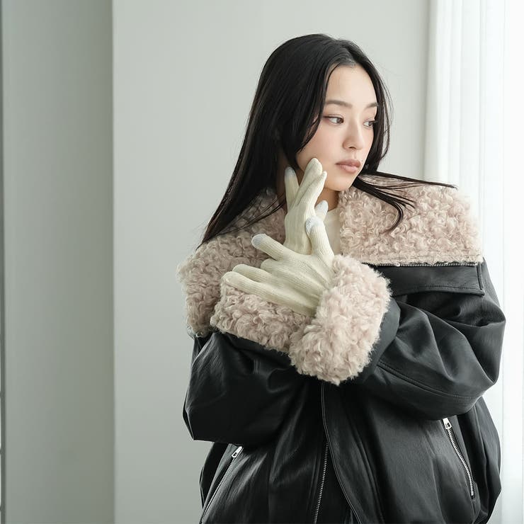 裏起毛スマホタッチ手袋 スマホタッチ対応 無地 | mili an deni | 詳細画像7 