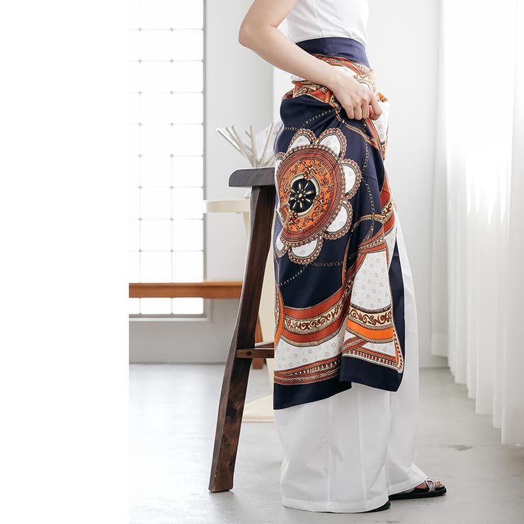 パネルプリント大判スカーフ シルクタッチ 大きめ | mili an deni | 詳細画像6 