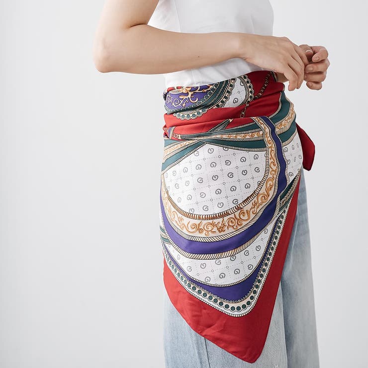 パネルプリント大判スカーフ シルクタッチ 大きめ | mili an deni | 詳細画像13 