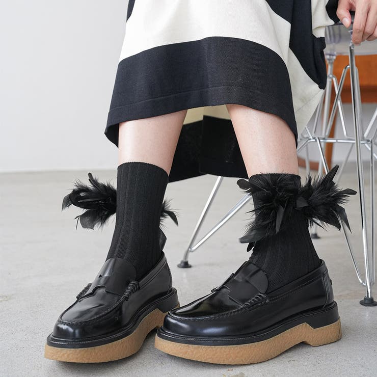 フェザーリブソックス リブソックス 羽 | mili an deni | 詳細画像11 