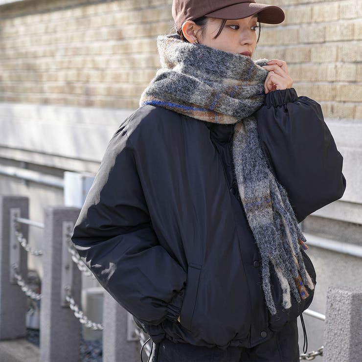 チェック起毛ストール ウール 大きめストール | mili an deni | 詳細画像8 