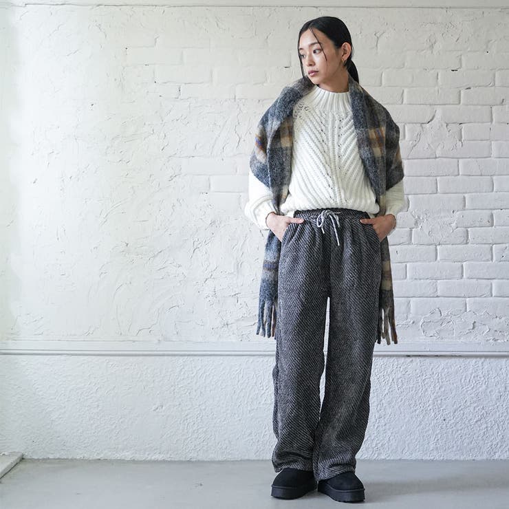 チェック起毛ストール ウール 大きめストール | mili an deni | 詳細画像11 