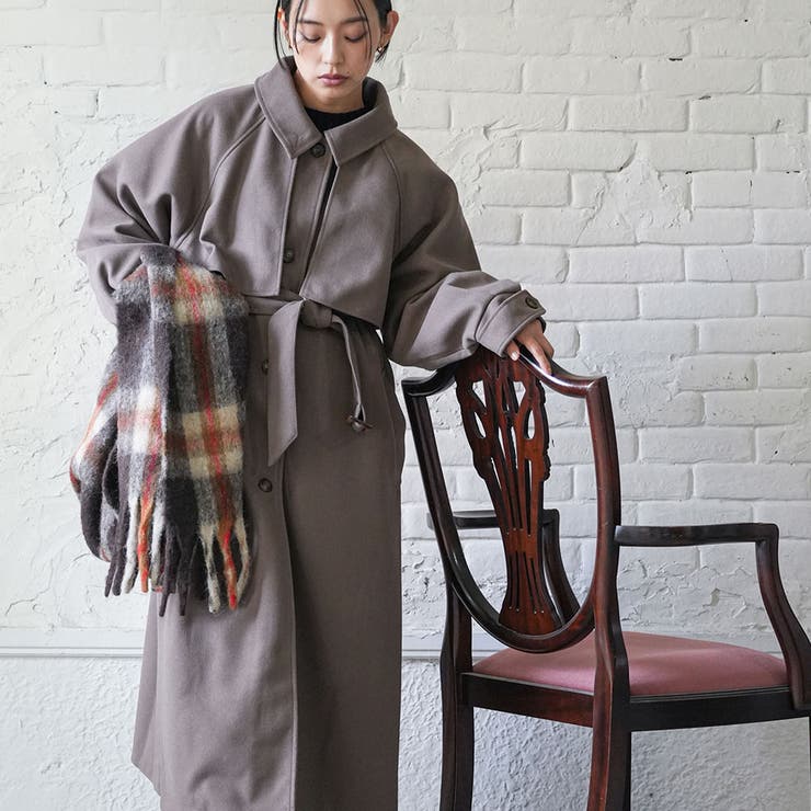 チェック起毛ストール ウール 大きめストール | mili an deni | 詳細画像17 