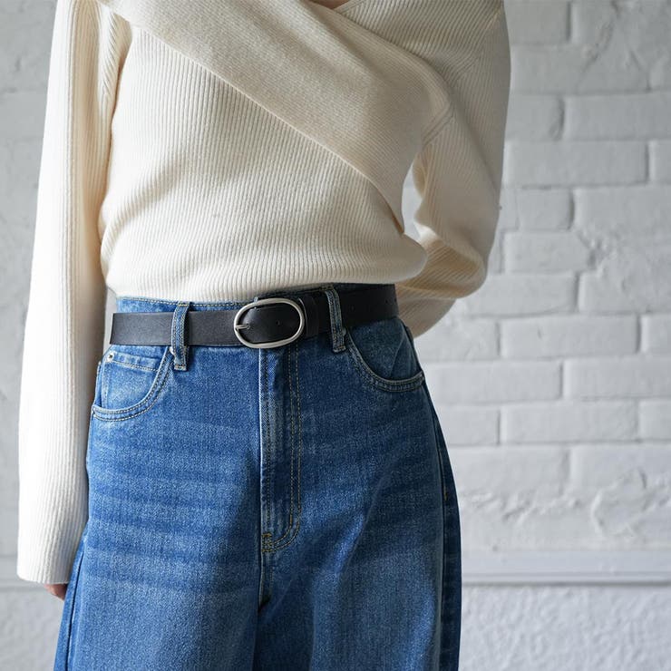 オーバルベルト フェイクレザー ラウンドバックル | mili an deni | 詳細画像6 