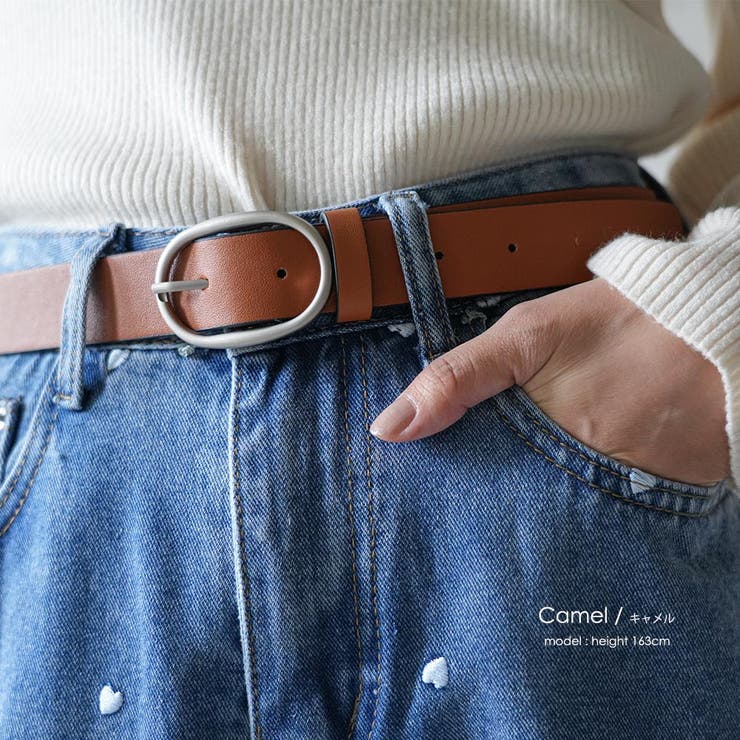 オーバルベルト フェイクレザー ラウンドバックル | mili an deni | 詳細画像7 