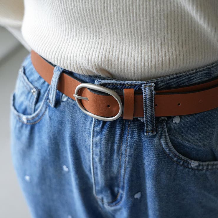 オーバルベルト フェイクレザー ラウンドバックル | mili an deni | 詳細画像8 