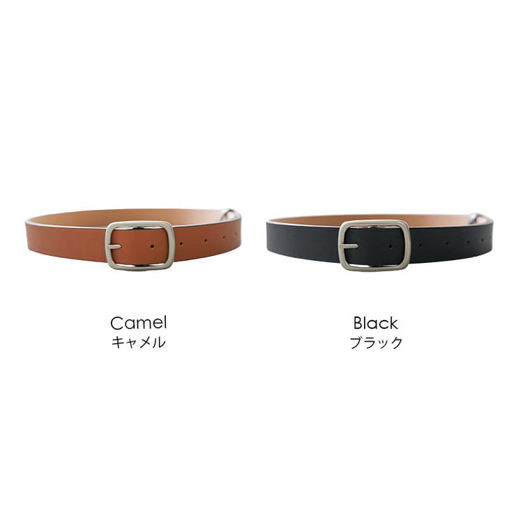 スクエアバックルベルト フェイクレザー スクウェアバックル | mili an deni | 詳細画像12 