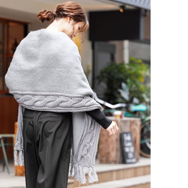 THOM BROWNE ケーブル編みマフラー ネイビー THOM BROWNE ネイビー ケーブル編みマフラー
