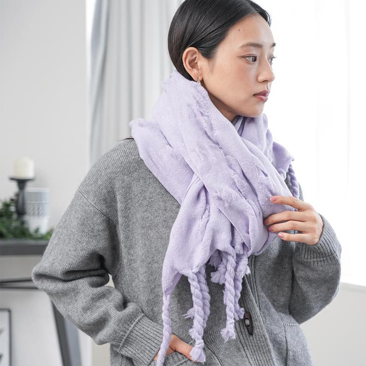 チェック柄大判ストール 穴あきストール チェック柄 | mili an deni | 詳細画像12 