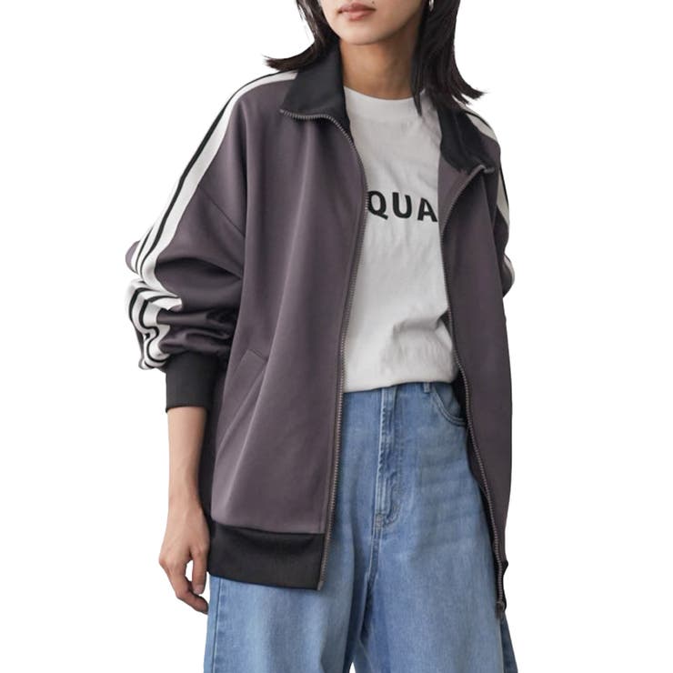 チャコール | レディース ジャケット Wラインオーバートラックジャケット | mili an deni