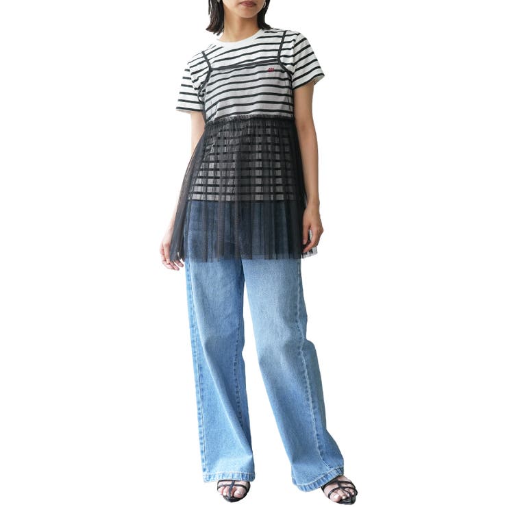 ブラック | レディース キャミソール チュールキャミビスチェ | mili an deni