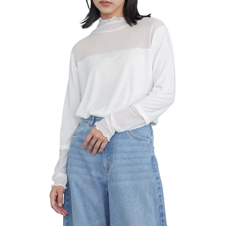 アイボリー | レディース トップス パワーネット切替トップス | mili an deni