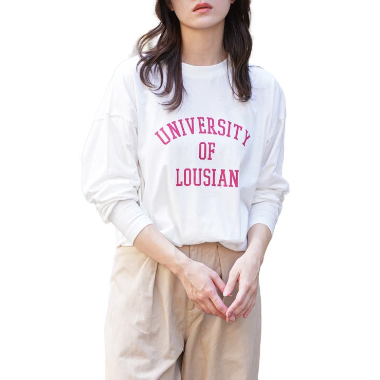 オフホワイト | カレッジプリントロンT カレッジロゴ プリント | mili an deni