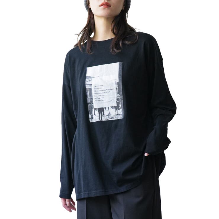 ブラック | フォトプリントロンT シティスケープ プリント | mili an deni