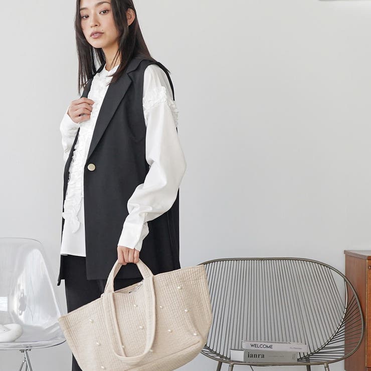 パール付き ヌビバッグ トートバッグ | mili an deni | 詳細画像11 