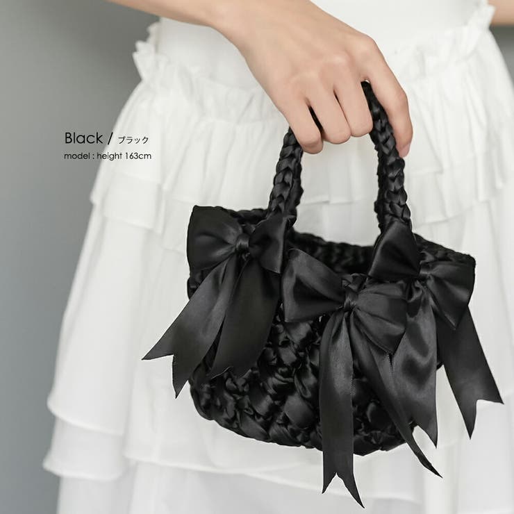 リボン編みバッグ サテンリボン ミニバッグ | mili an deni | 詳細画像10 