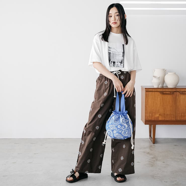 バンダナ巾着バッグ ハンドバッグ ニットジャガード | mili an deni | 詳細画像18 