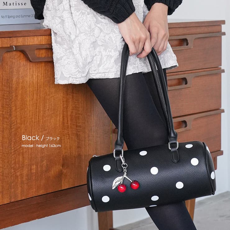 チャーム付きロングハンドルドットバッグ トートバッグ ショルダーバッグ | mili an deni | 詳細画像12 
