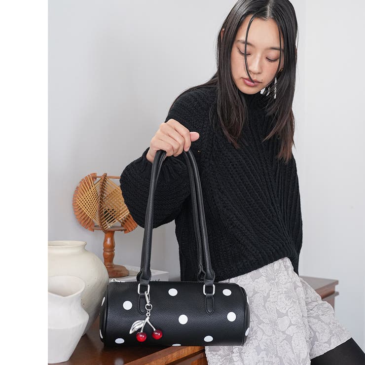 チャーム付きロングハンドルドットバッグ トートバッグ ショルダーバッグ | mili an deni | 詳細画像13 