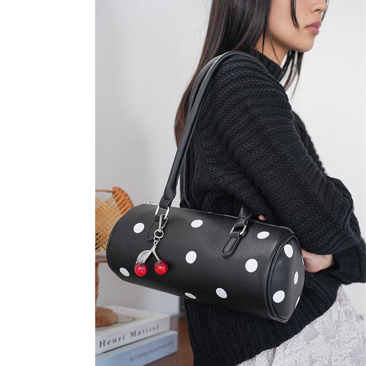 チャーム付きロングハンドルドットバッグ トートバッグ ショルダーバッグ | mili an deni | 詳細画像14 