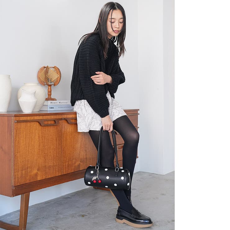 チャーム付きロングハンドルドットバッグ トートバッグ ショルダーバッグ | mili an deni | 詳細画像15 