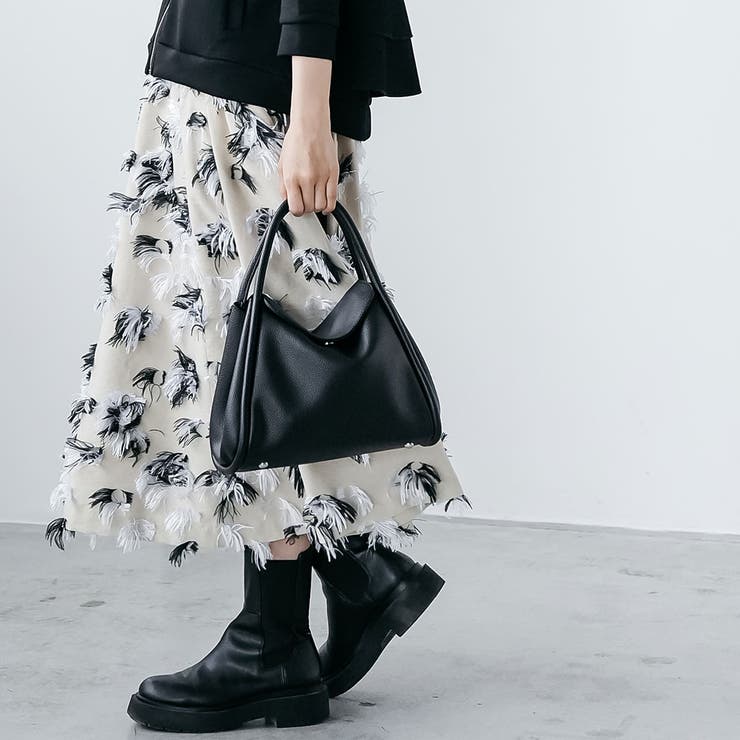 スクウェアフラップフェイクレザーバッグ ショルダーバッグ ハンドバッグ | mili an deni | 詳細画像12 