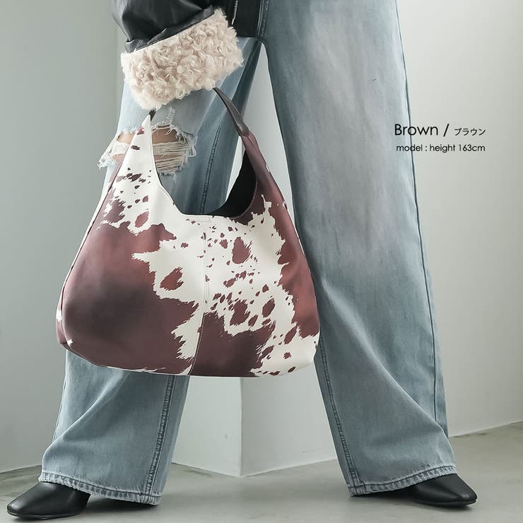 カウ柄プリントトートバッグ ハンドバッグ 鞄 | mili an deni | 詳細画像7 