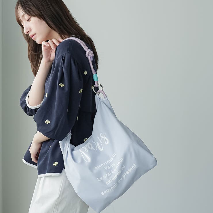 3WAYロープハンドルトートバッグ ロゴプリント レディース | mili an deni | 詳細画像12 
