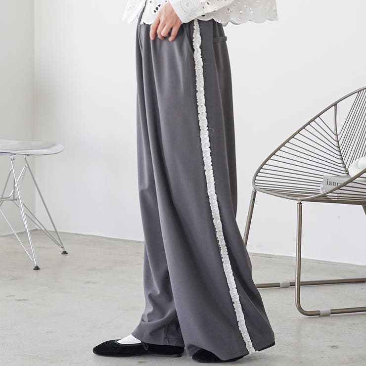 ワイドパンツ レディース サイドフリル | mili an deni | 詳細画像8 