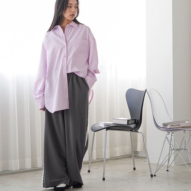 ワイドパンツ レディース サイドフリル | mili an deni | 詳細画像10 