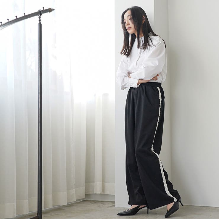 ワイドパンツ レディース サイドフリル | mili an deni | 詳細画像18 