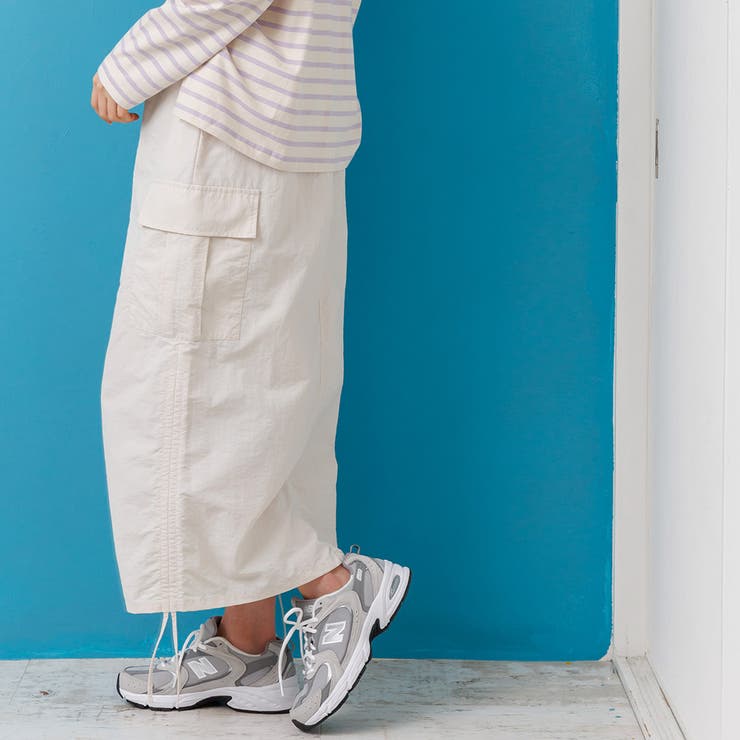 サイドドロストカーゴスカート シャーリング ロング丈 | mili an deni | 詳細画像7 