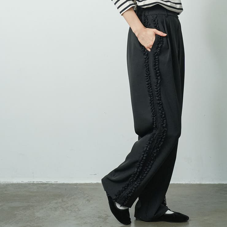 カットジョーゼットサイドフリルパンツ サイドフリル チュールフリル | mili an deni | 詳細画像20 