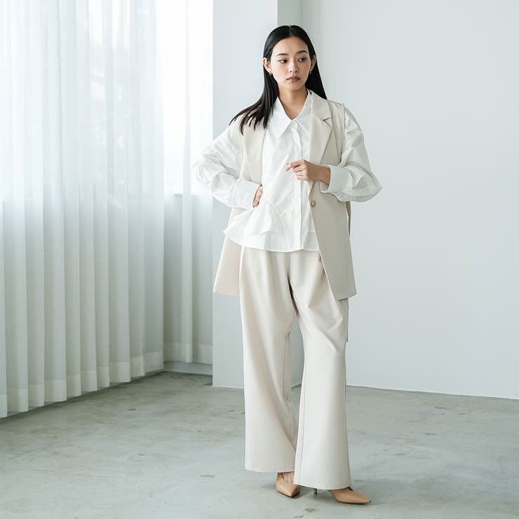 ツータックストレートパンツ ワイドパンツ レディース | mili an deni | 詳細画像7 